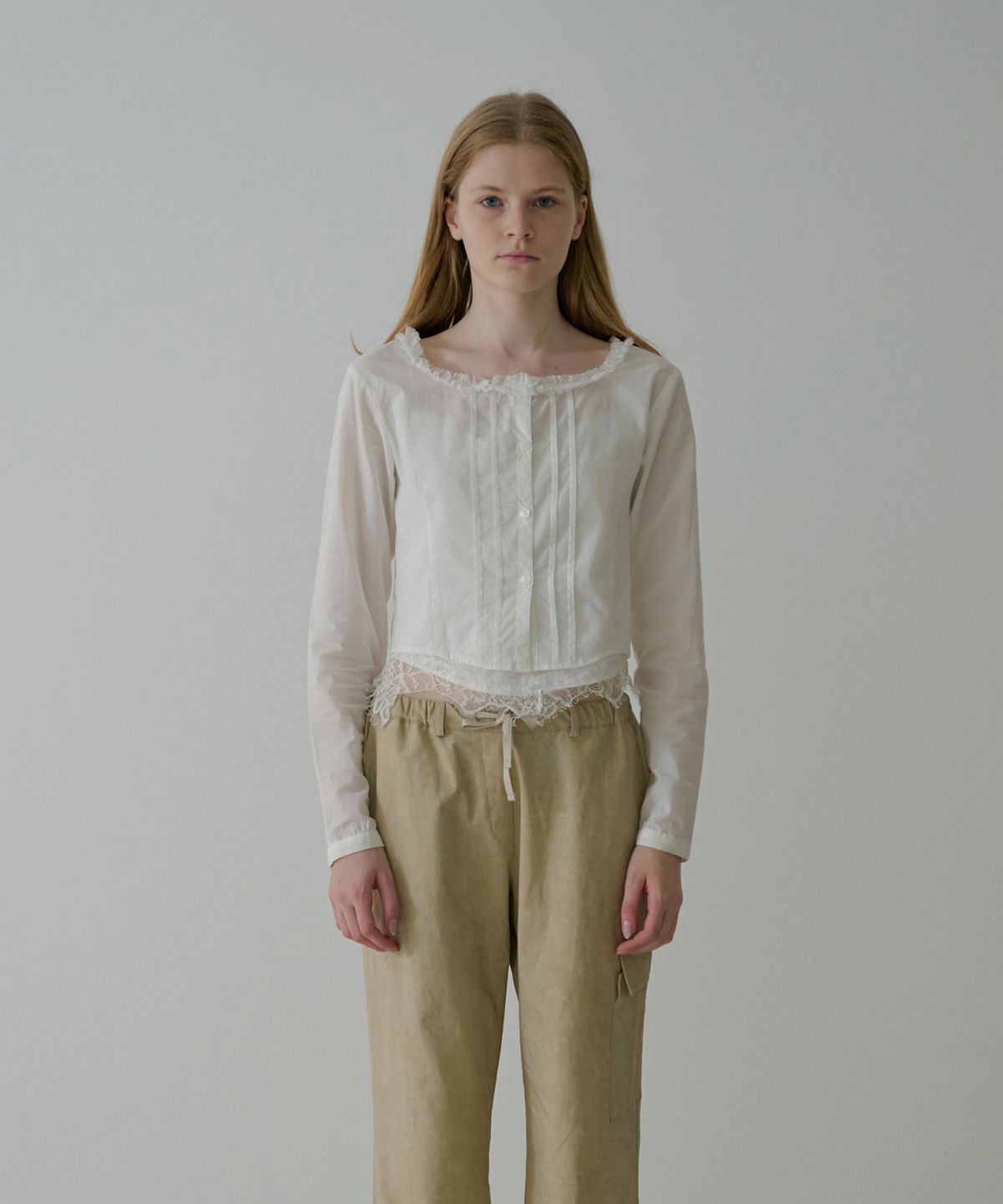 소프트서울(SOFT SEOUL) COTTON GAUZE PIN TUCK BLOUSE_WHITE