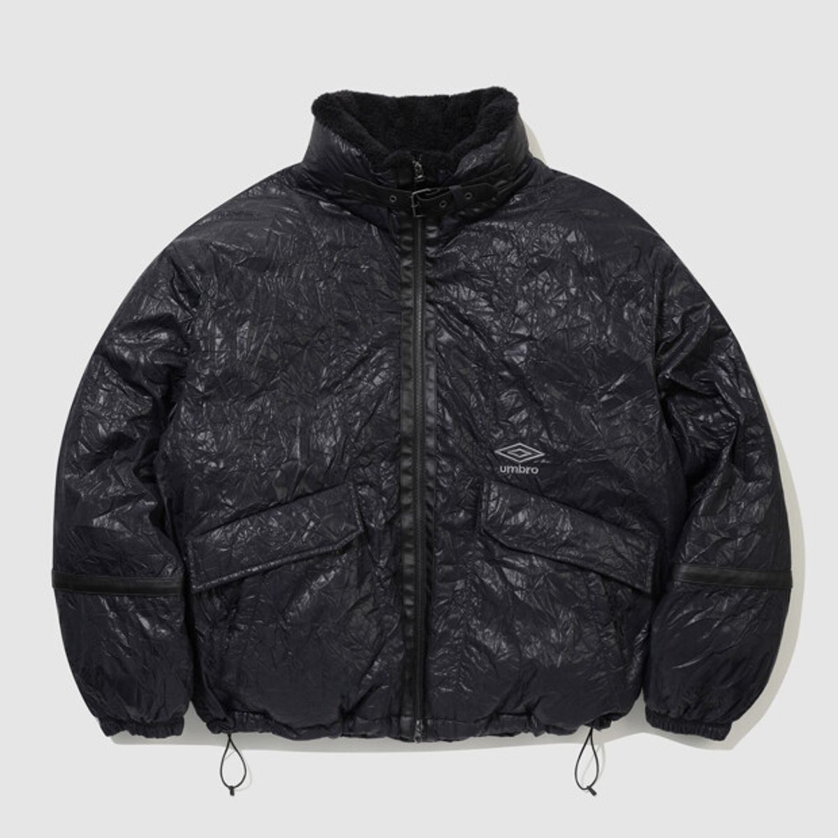 엄브로(UMBRO) 링클 하이넥 패딩 자켓 블랙 UR421CPJO5