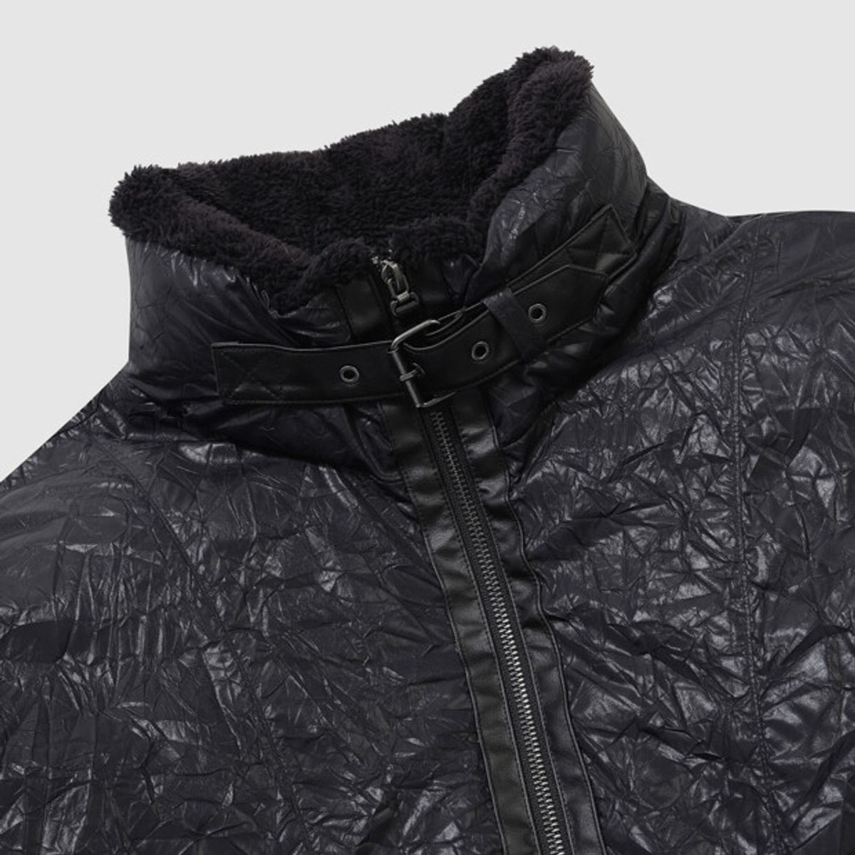 엄브로(UMBRO) 링클 하이넥 패딩 자켓 블랙 UR421CPJO5