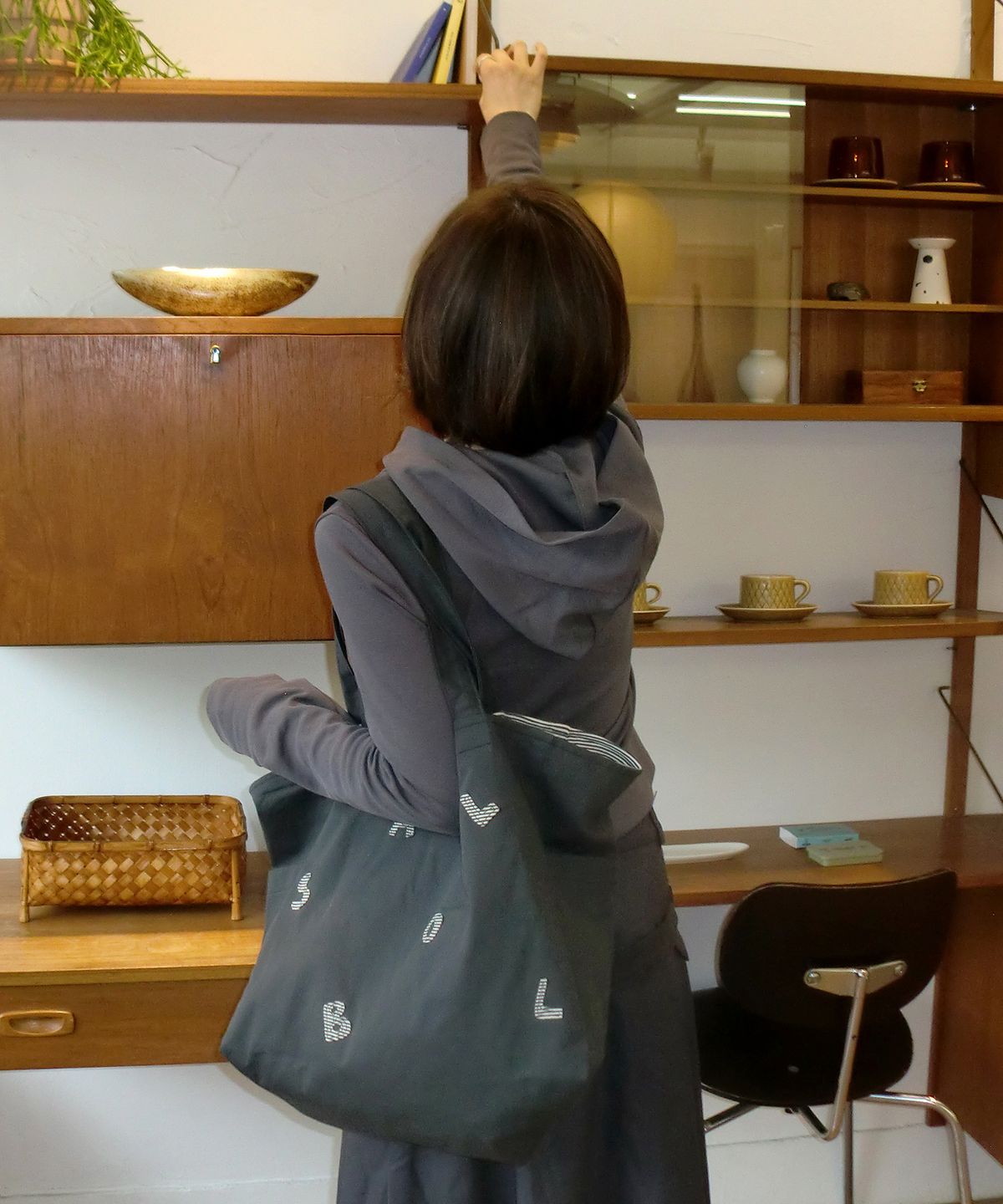 샐볼(SALBOL) FLIP-OVER BIG TOTE BAG [CHARCOAL]