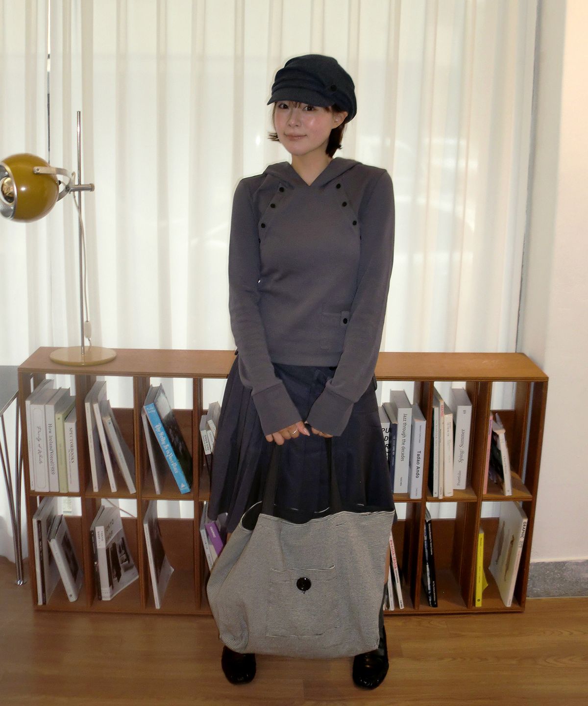 샐볼(SALBOL) FLIP-OVER BIG TOTE BAG [CHARCOAL]