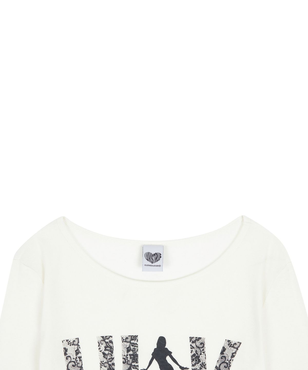 러브이즈트루(LUVISTRUE) RL LACE LUV SLEEVE TEE(IVORY)