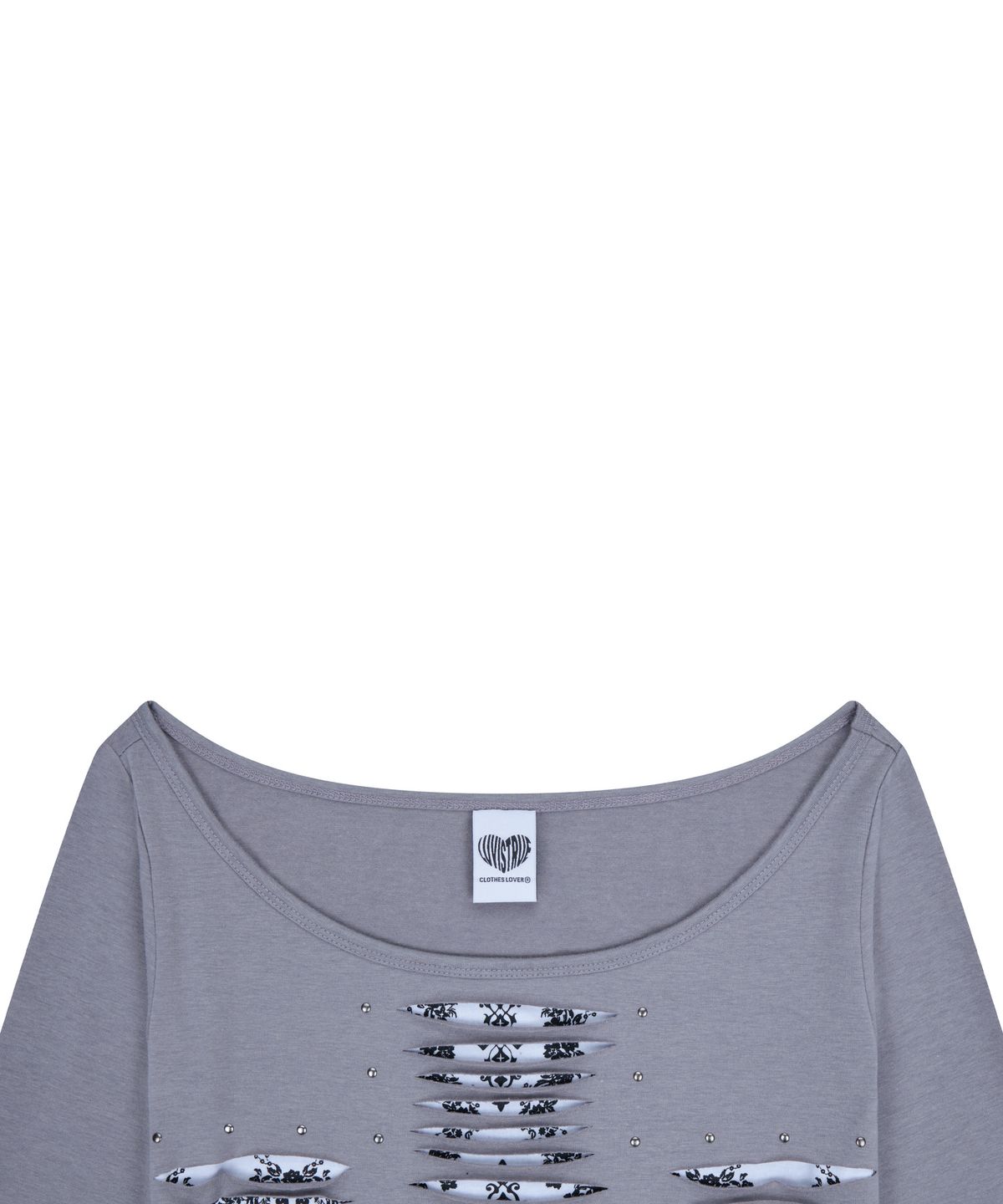 러브이즈트루(LUVISTRUE) RL CROSS CUT OUT TEE(GRAY)