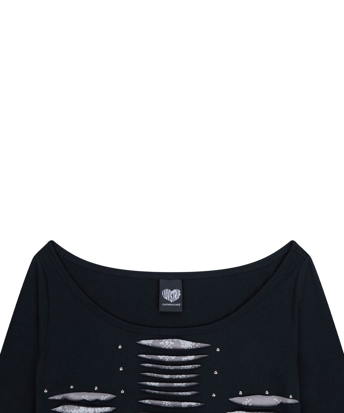 러브이즈트루(LUVISTRUE) RL CROSS CUT OUT TEE(BLACK)