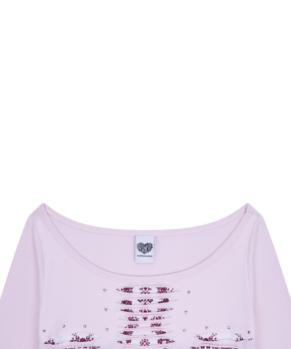 러브이즈트루(LUVISTRUE) RL CROSS CUT OUT TEE(PINK)