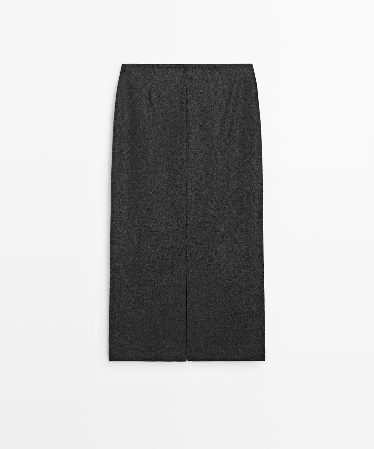 마시모두띠(MASSIMO DUTTI) 스웨이드 울 블렌드 스트레이트 미디 스커트