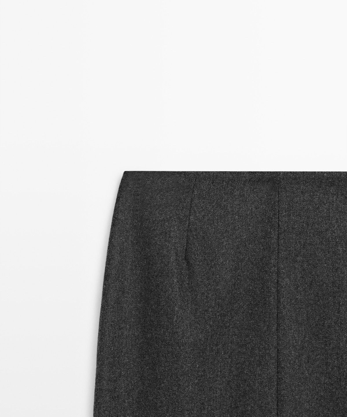 마시모두띠(MASSIMO DUTTI) 스웨이드 울 블렌드 스트레이트 미디 스커트