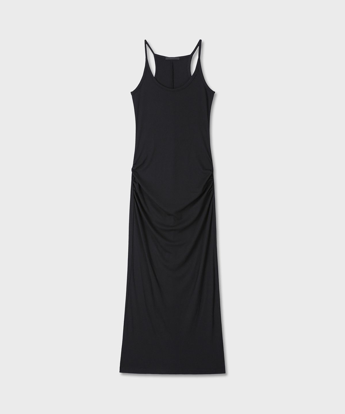 다이브인 우먼(DIVEIN WOMEN) SIDE SHIRRING SLEEVELESS MAXI DRESS (BLACK)