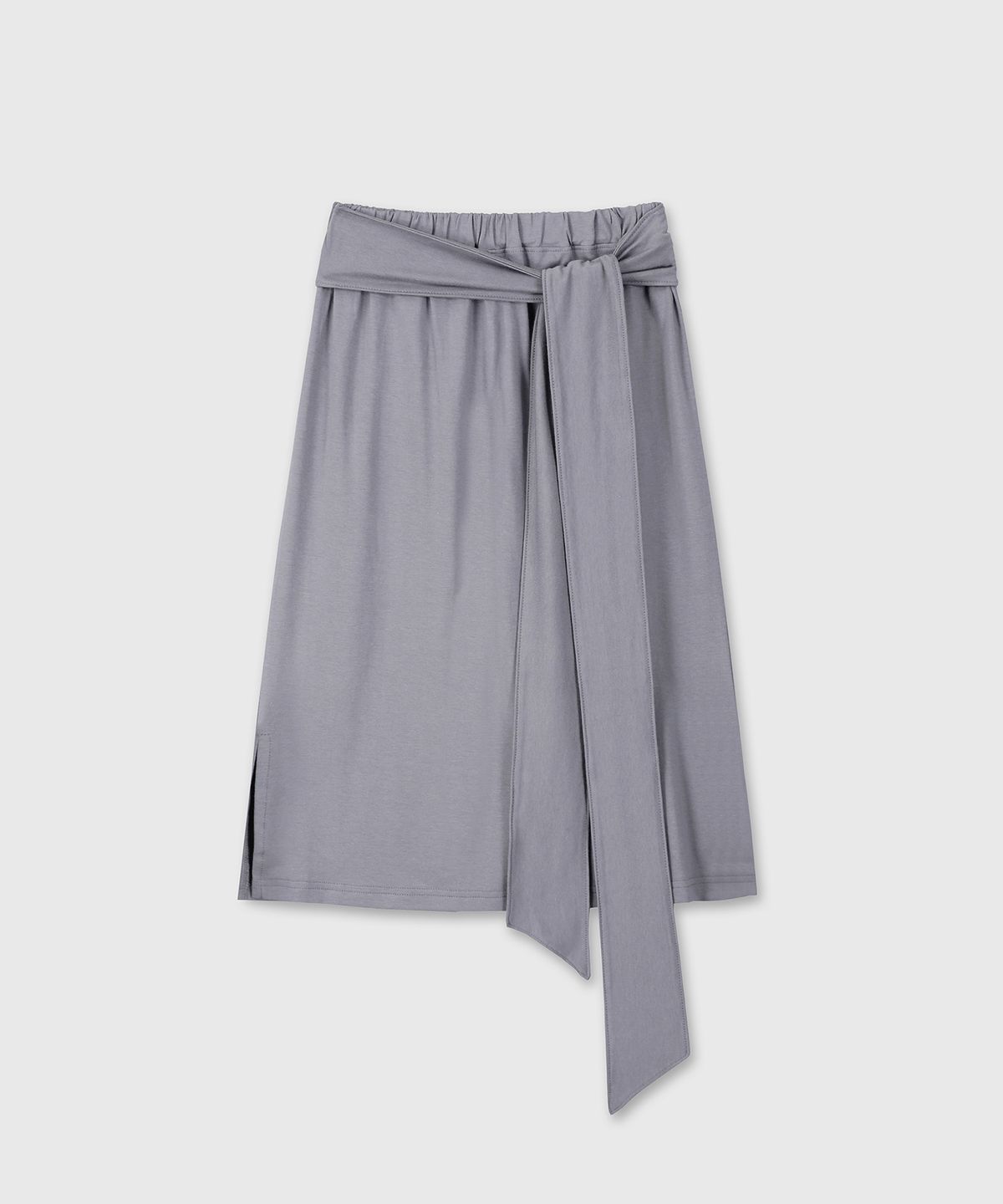 다이브인 우먼(DIVEIN WOMEN) SWEAT TIE MIDI SKIRT (GRAY)