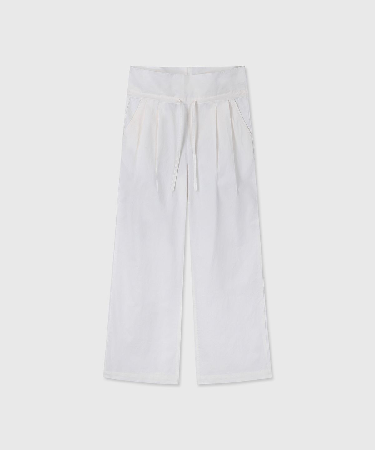 다이브인 우먼(DIVEIN WOMEN) FOLDING COTTON WIDE PANTS (WHITE)