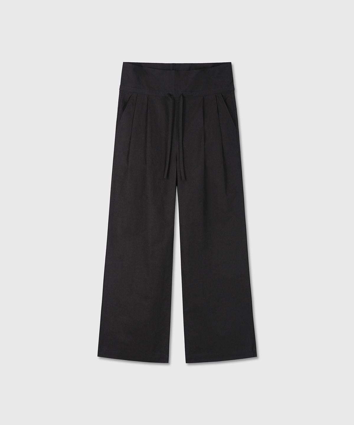 다이브인 우먼(DIVEIN WOMEN) FOLDING COTTON WIDE PANTS (BLACK)