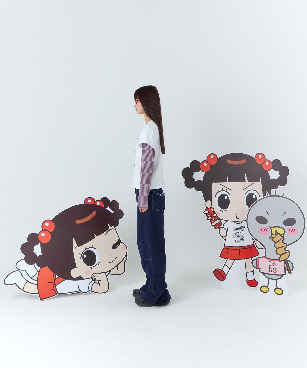 탄산마그네슘(TANSANMAGNESIUM) 안녕자두야X탄산 마운틴 자두 레이어드 롱슬리브 (화이트)