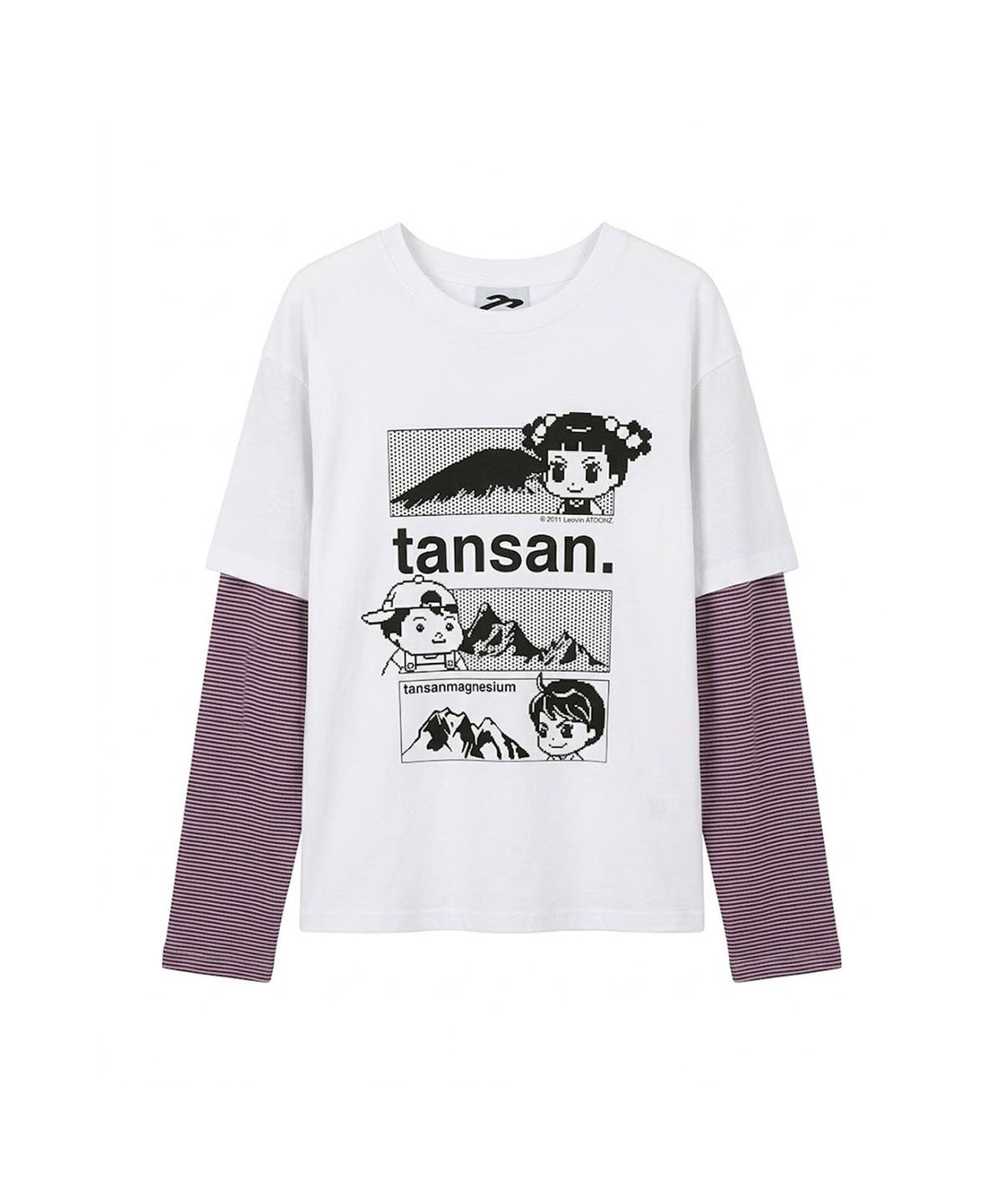 탄산마그네슘(TANSANMAGNESIUM) 안녕자두야X탄산 마운틴 자두 레이어드 롱슬리브 (화이트)