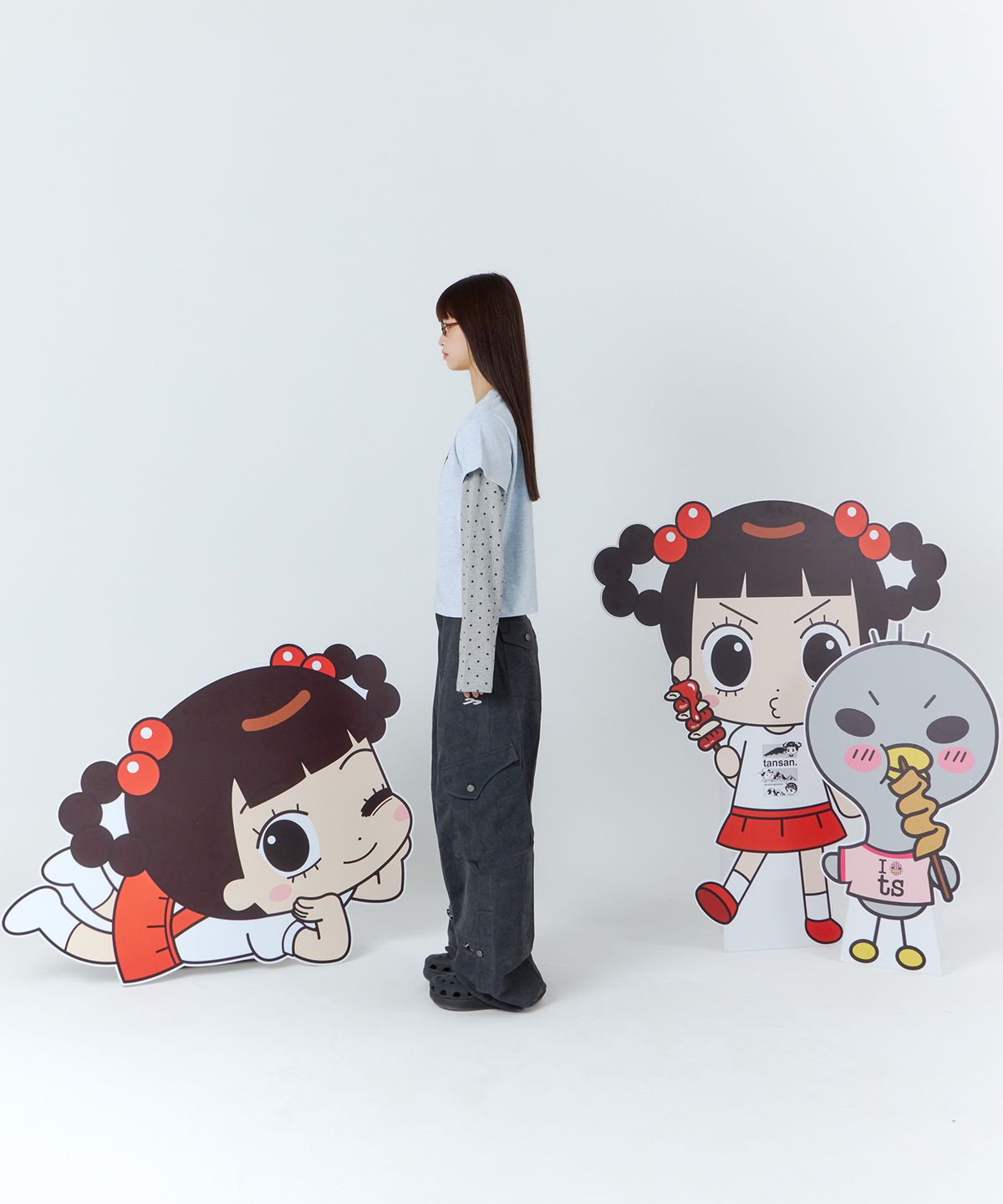 탄산마그네슘(TANSANMAGNESIUM) 안녕자두야X탄산 마운틴 자두 레이어드 롱슬리브 (스카이블루)