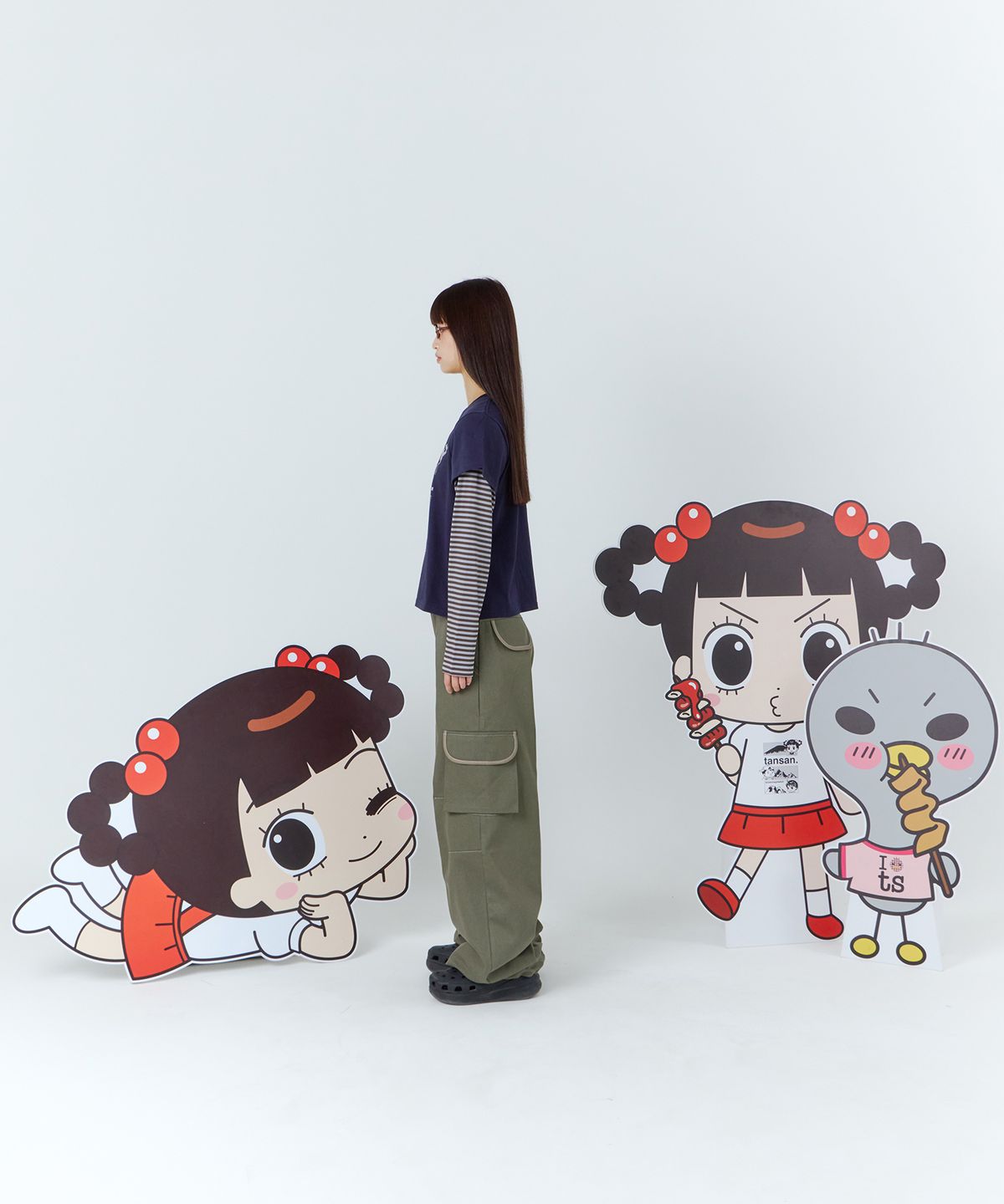 탄산마그네슘(TANSANMAGNESIUM) 안녕자두야X탄산 마운틴 자두 레이어드 롱슬리브 (네이비)