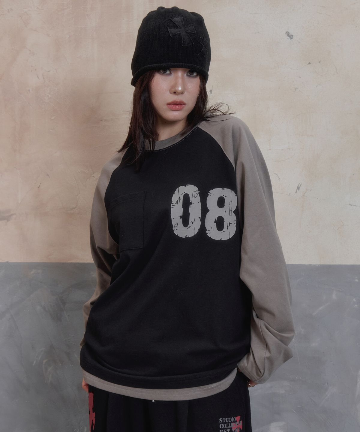 알엑스엠씨(RXMC) 스포티 넘버 08 레글런 롱슬리브 블랙