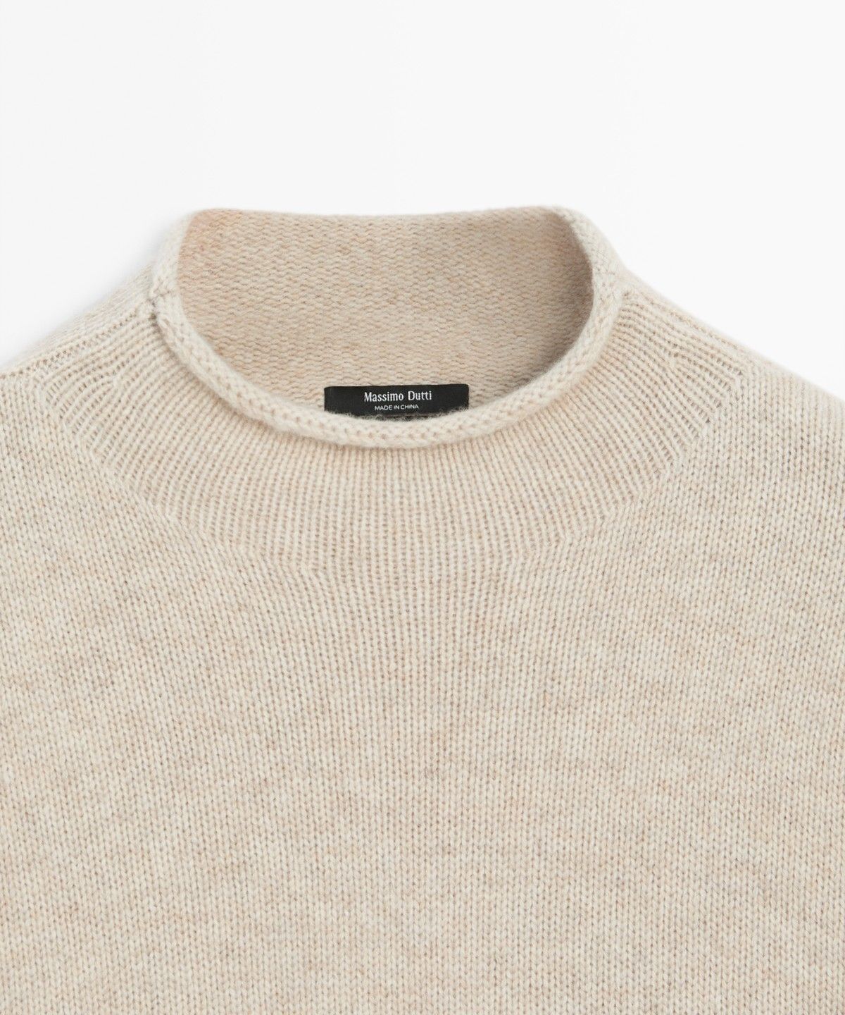 마시모두띠(MASSIMO DUTTI) 100% 울 오버사이즈 퍼널넥 니트 스웨터