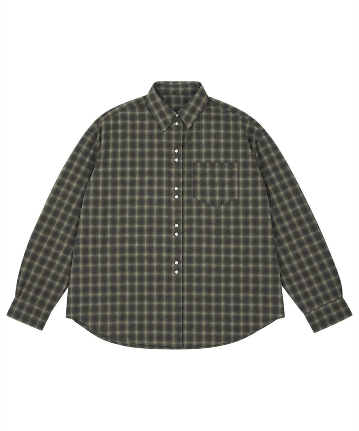 소프트서울(SOFT SEOUL) DOUBLE BUTTON CHECK SHIRT_KHAKI