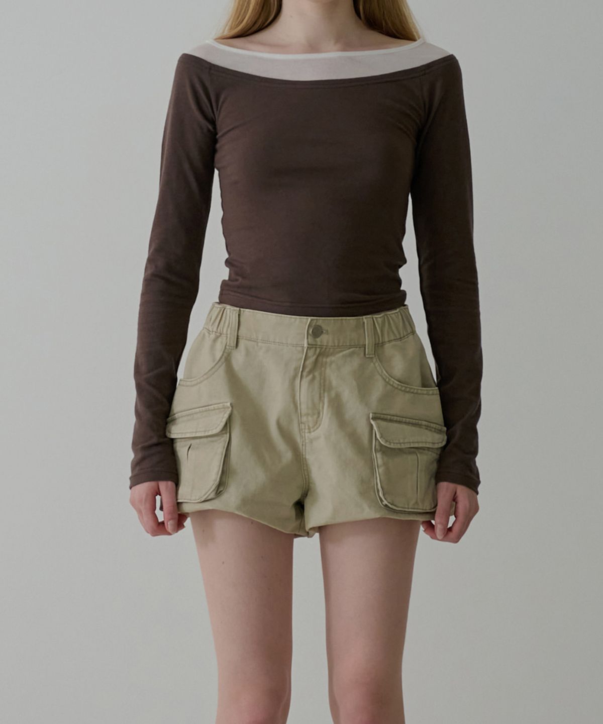소프트서울(SOFT SEOUL) PUMPKIN WASHED CARGO SHORTS_LIGHT BEIGE