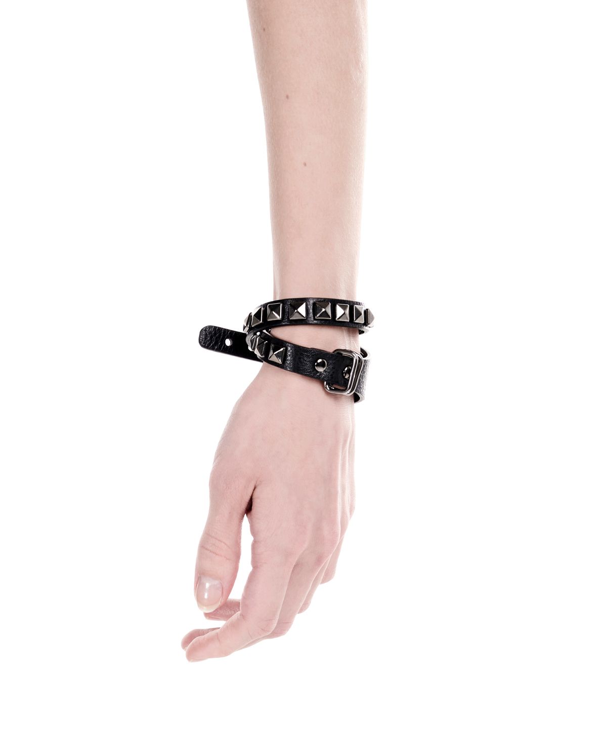 이양(EYANG) 2-WAY STUD LEATHER CHOKER BLACK