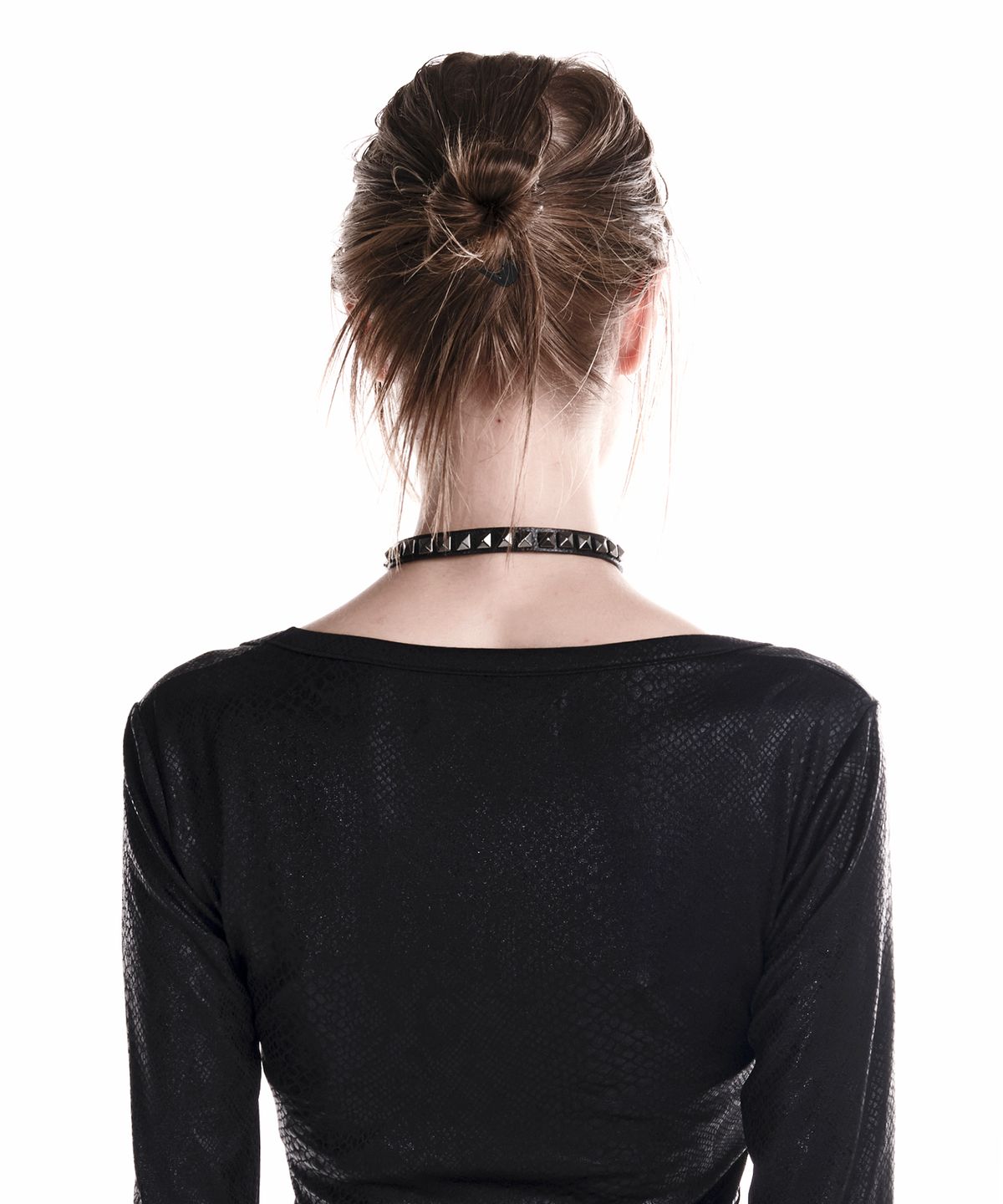 이양(EYANG) 2-WAY STUD LEATHER CHOKER BLACK