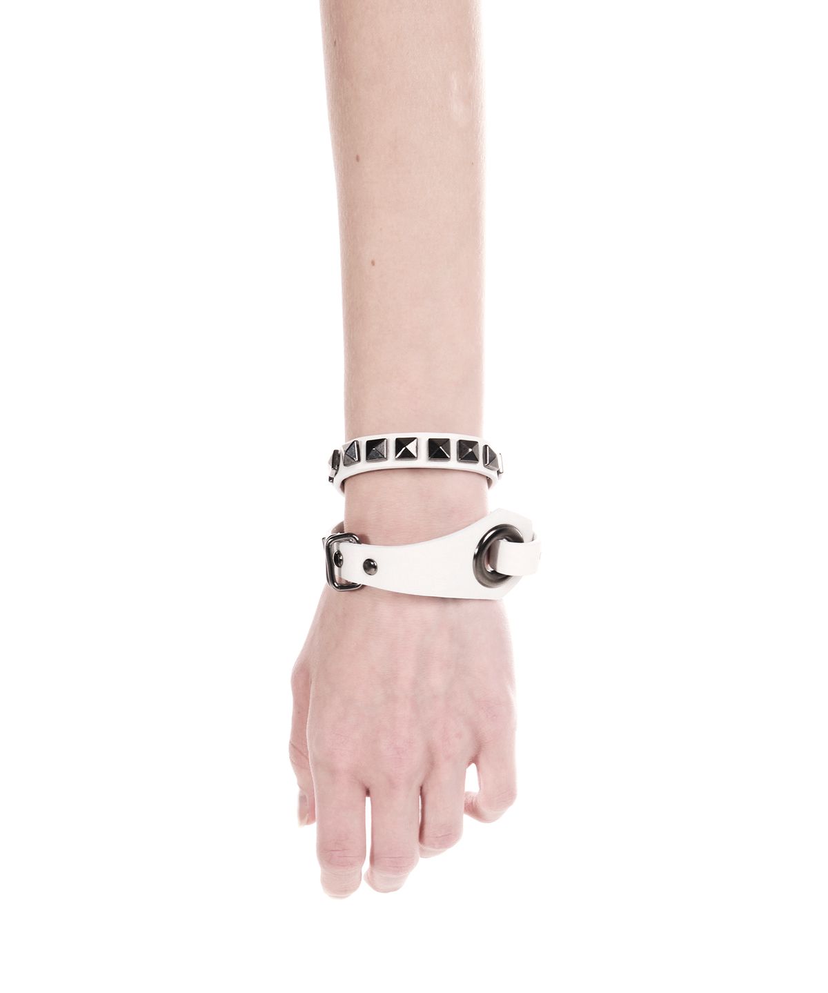 이양(EYANG) 2-WAY STUD LEATHER CHOKER WHITE