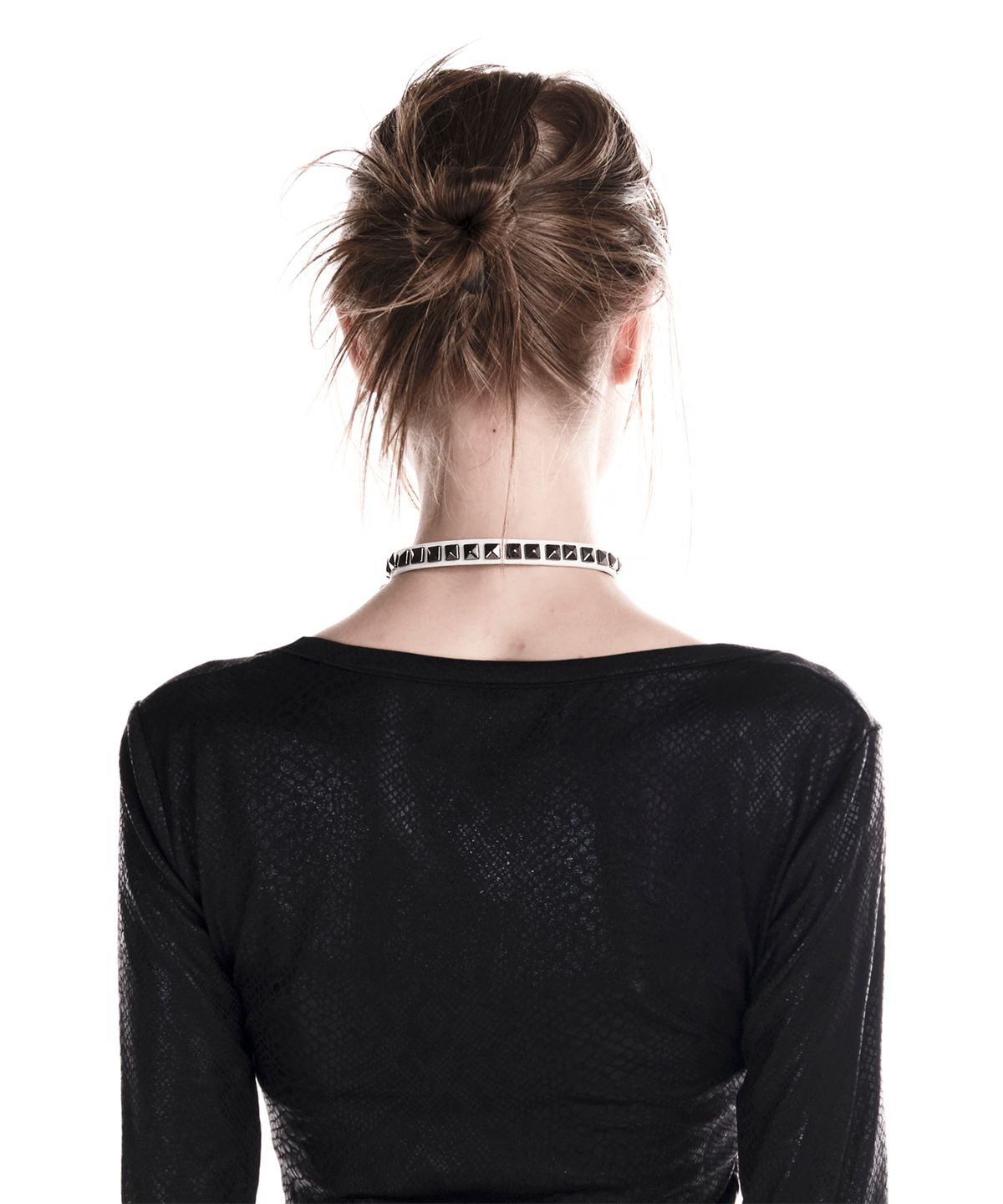 이양(EYANG) 2-WAY STUD LEATHER CHOKER WHITE