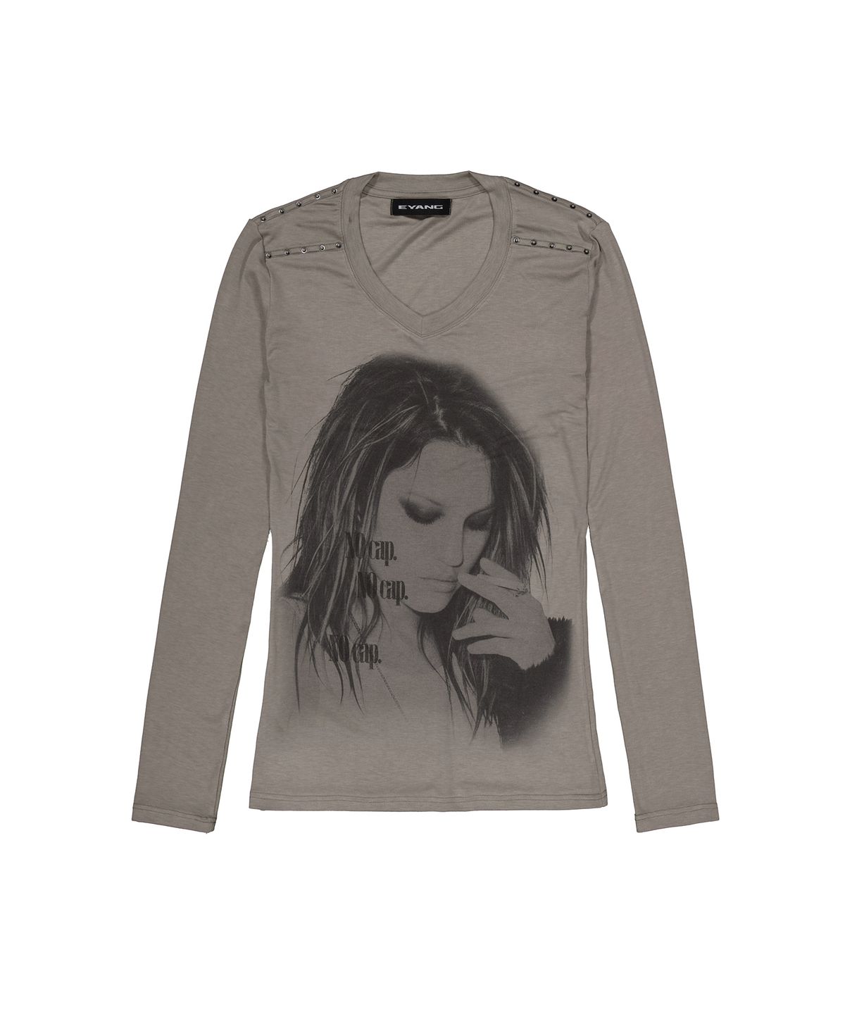 이양(EYANG) NO CAP V-NECK LONGSLEEVE TOP KHAKI