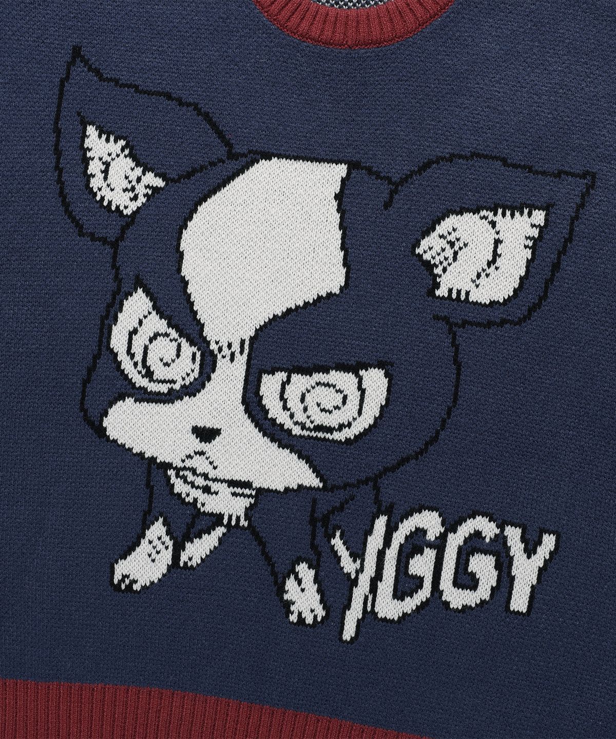 나이스고스트클럽(NICEGHOSTCLUB) JOJOs STARDUST CRUSADERS IGGY KNIT_NAVY(NG2GFUK610B)