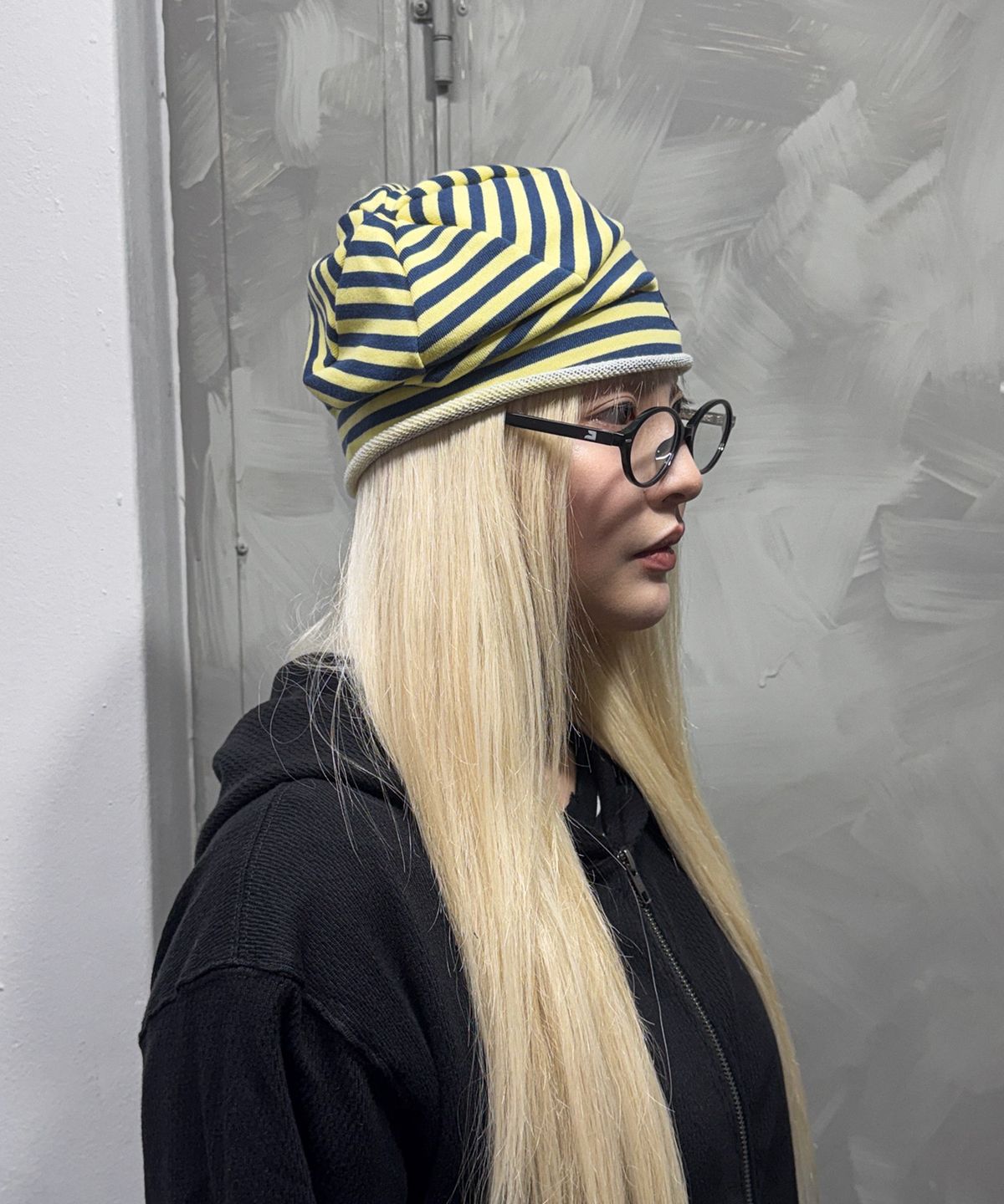 엔엔피스(NNPCS) Skull Stripe Beanie (YELLOW)