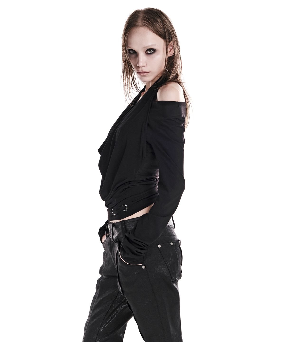 이양(EYANG) COWL LAYERED LONGSLEEVE TOP