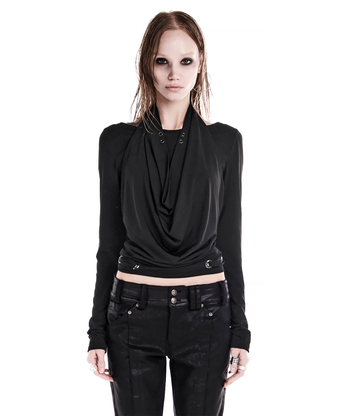 이양(EYANG) COWL LAYERED LONGSLEEVE TOP