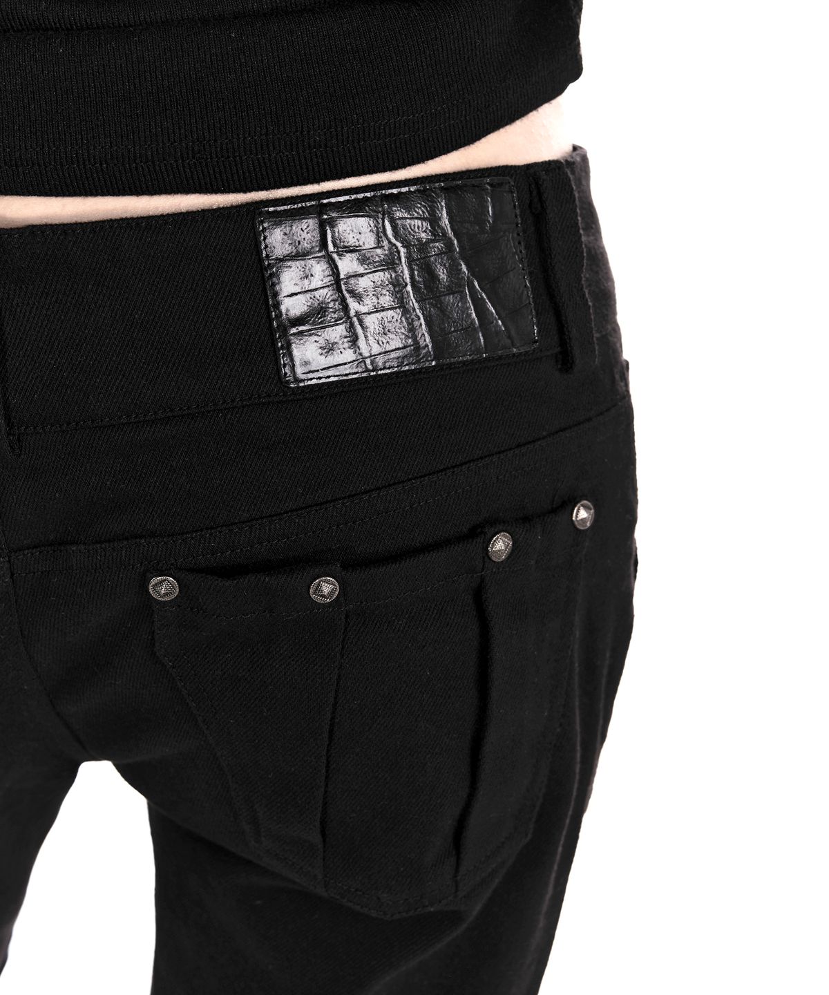 이양(EYANG) VAMP SLIM BOOTCUT DENIM PANTS BLACK