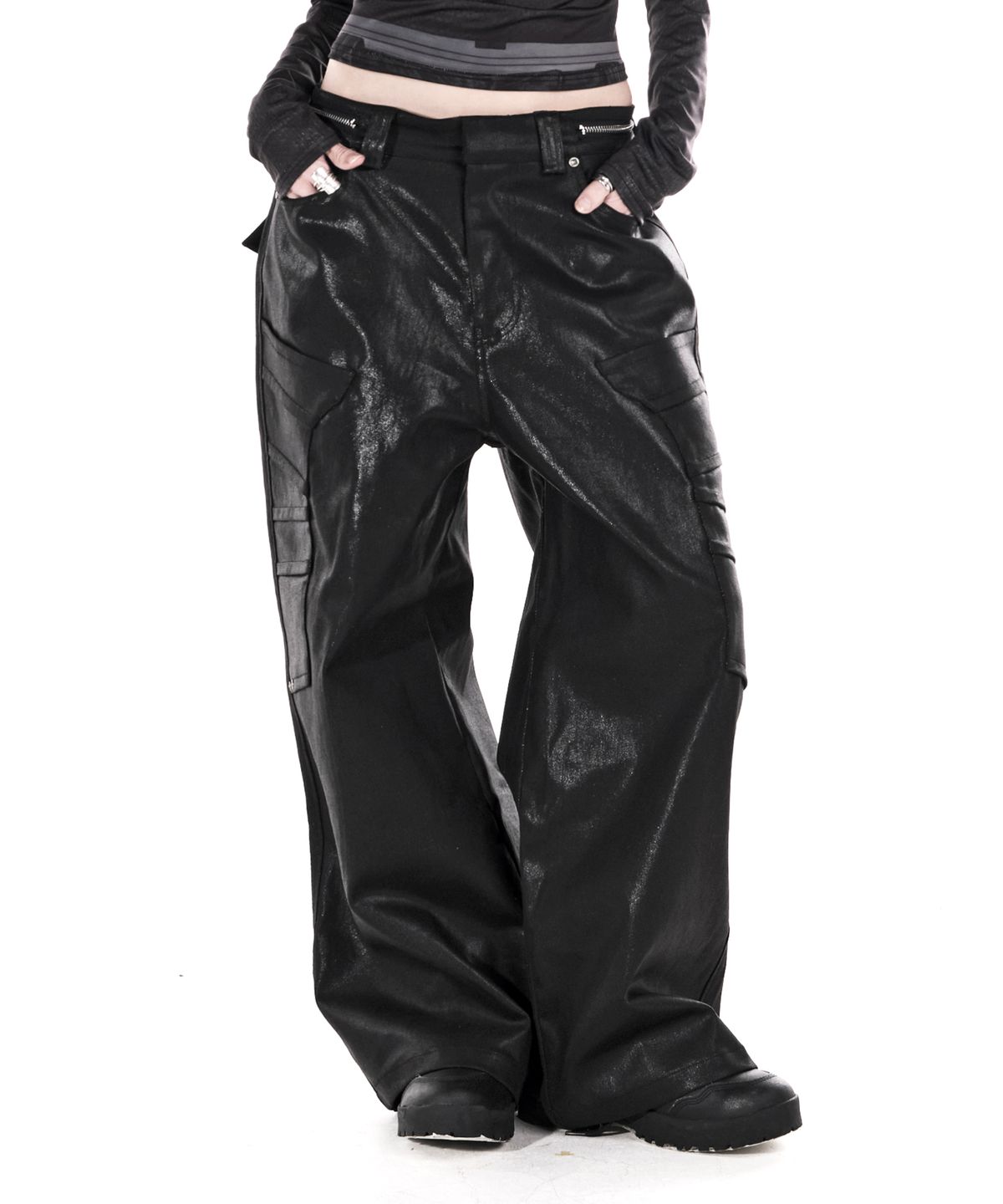 이양(EYANG) GLOW DENIM WIDE PANTS