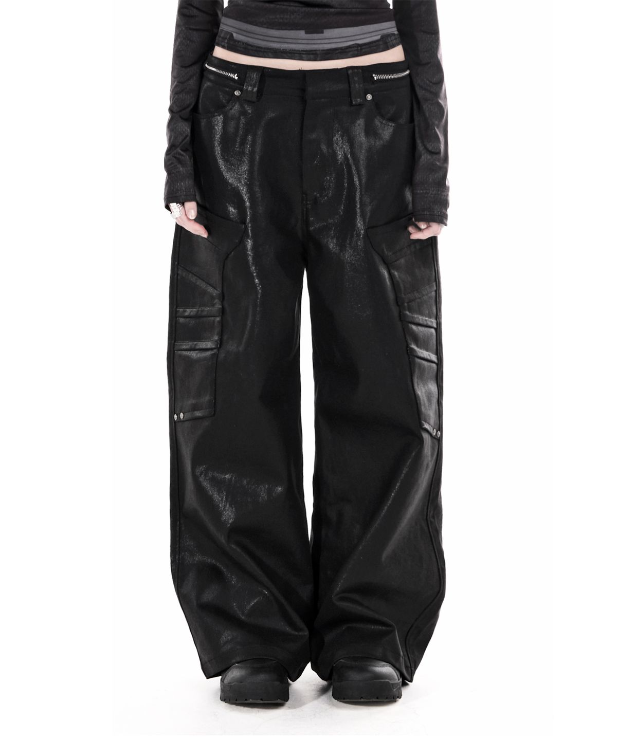 이양(EYANG) GLOW DENIM WIDE PANTS