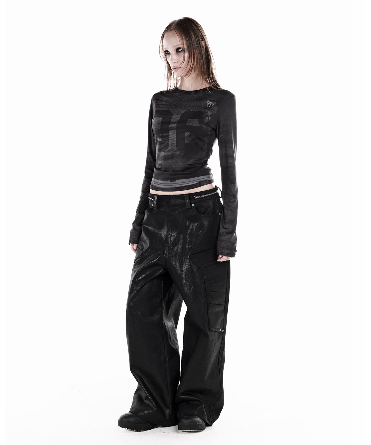 이양(EYANG) GLOW DENIM WIDE PANTS