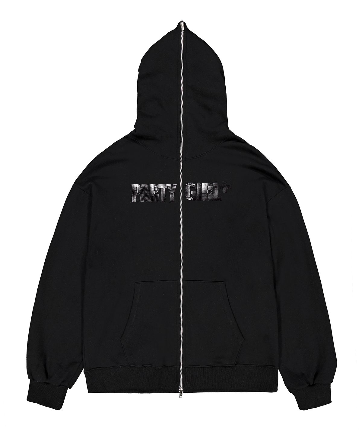 이양(EYANG) PARTY GIRL HOTFIX SET HOOD ZIP-UP BLACK