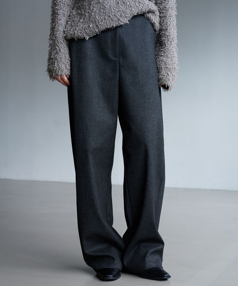 Contour Waistless Wool Slacks (Charcoal)