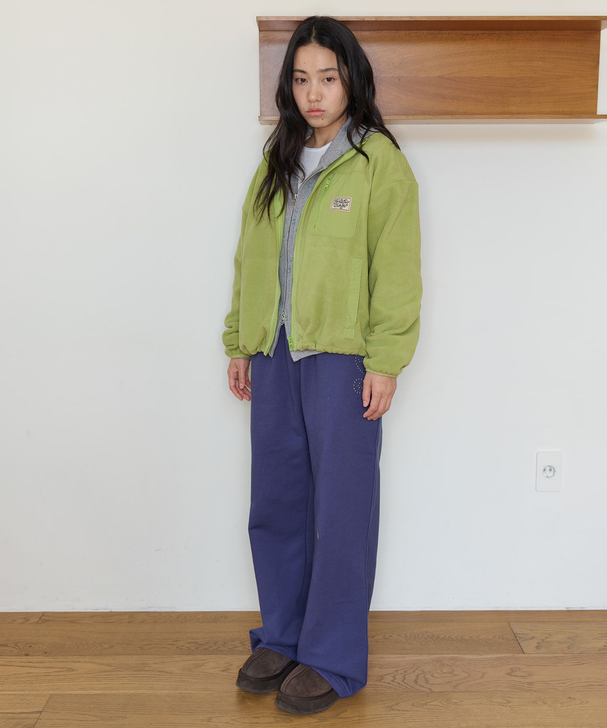 홈바디띵즈(HOMEBODY THINGS) HBT Pocket Fleece Jacket (LIME GREEN)