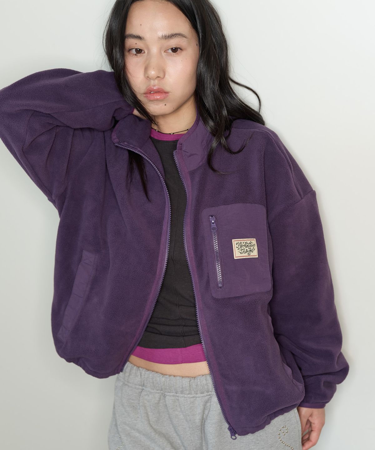 홈바디띵즈(HOMEBODY THINGS) HBT Pocket Fleece Jacket (PURPLE)