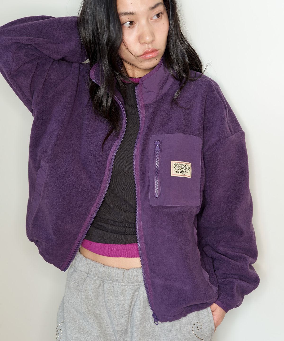 홈바디띵즈(HOMEBODY THINGS) HBT Pocket Fleece Jacket (PURPLE)