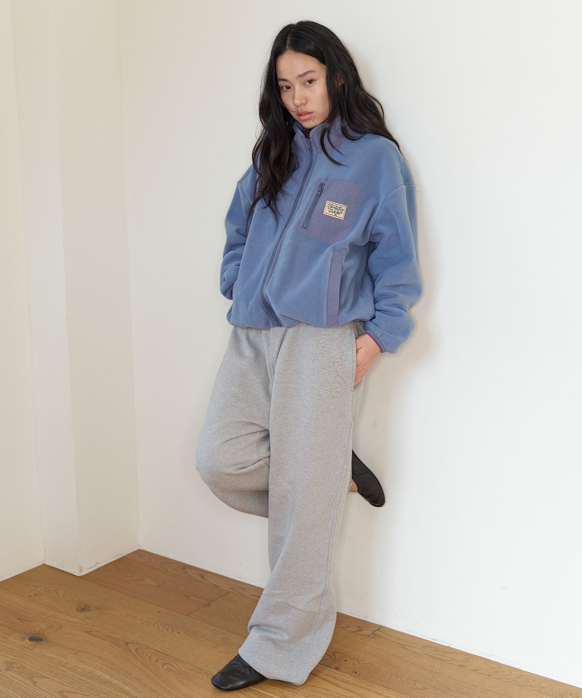 홈바디띵즈(HOMEBODY THINGS) HBT Pocket Fleece Jacket (DUSTY BLUE)