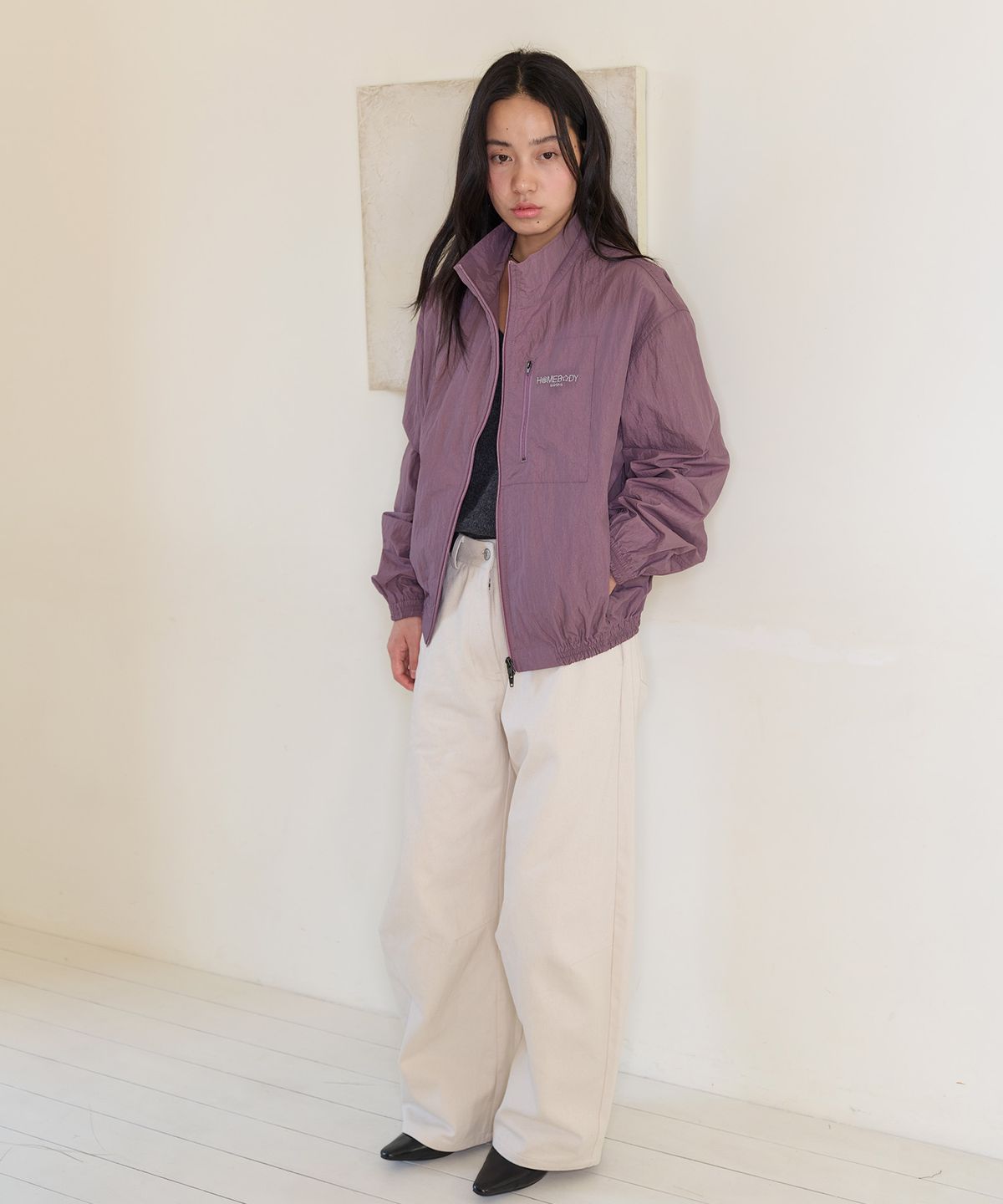 홈바디띵즈(HOMEBODY THINGS) Homebody Pocket Windbreaker (DUSTY PURPLE)