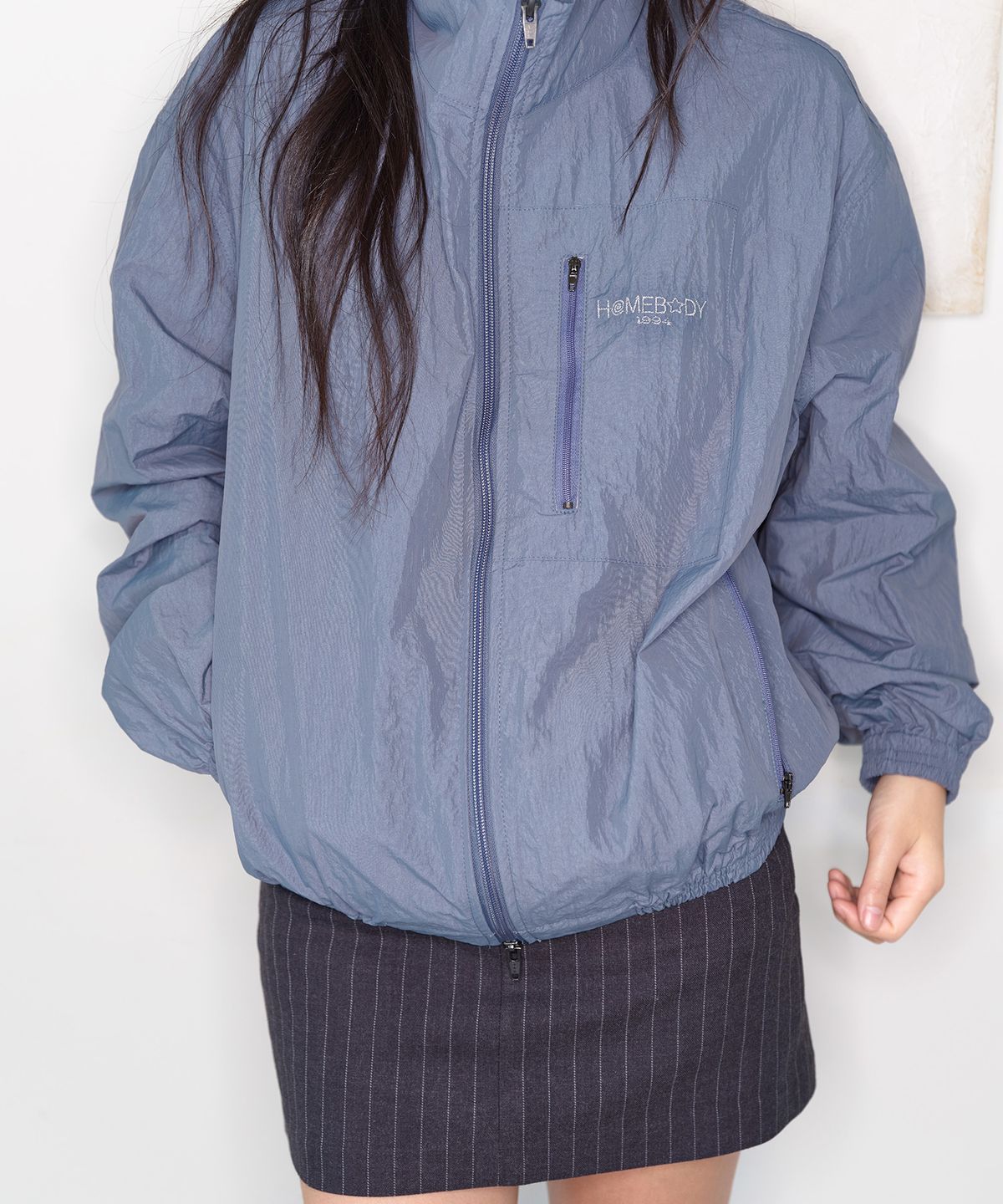 홈바디띵즈(HOMEBODY THINGS) Homebody Pocket Windbreaker (DUSTY BLUE)