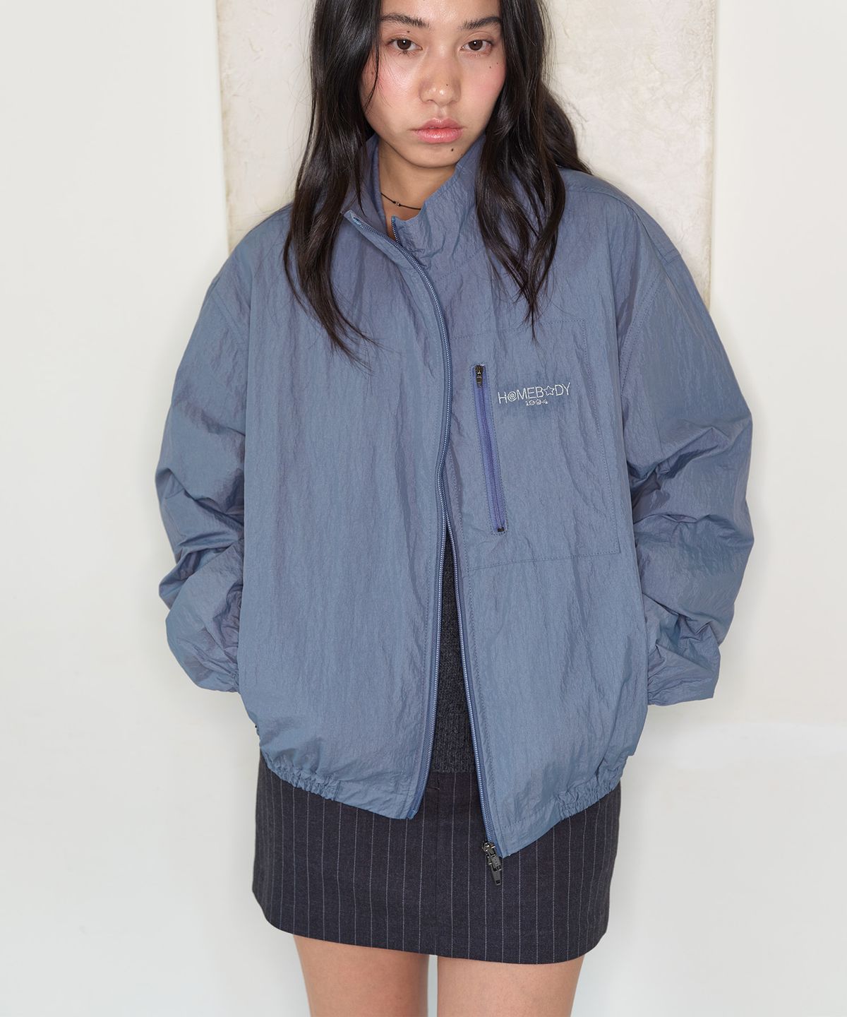 홈바디띵즈(HOMEBODY THINGS) Homebody Pocket Windbreaker (DUSTY BLUE)
