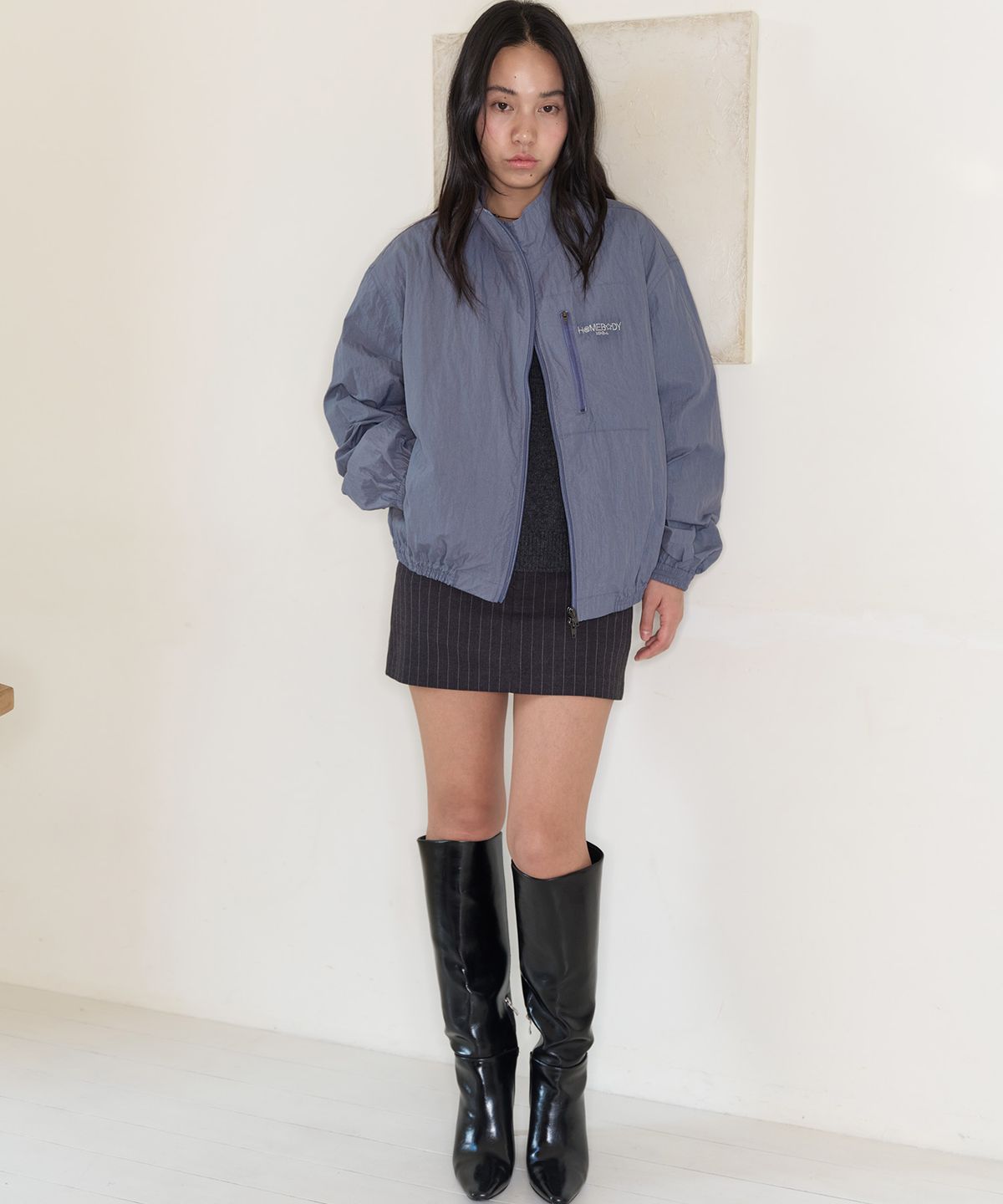 홈바디띵즈(HOMEBODY THINGS) Homebody Pocket Windbreaker (DUSTY BLUE)