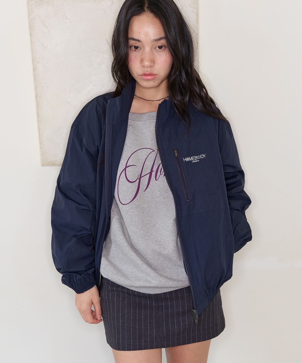 홈바디띵즈(HOMEBODY THINGS) Homebody Pocket Windbreaker (NAVY)