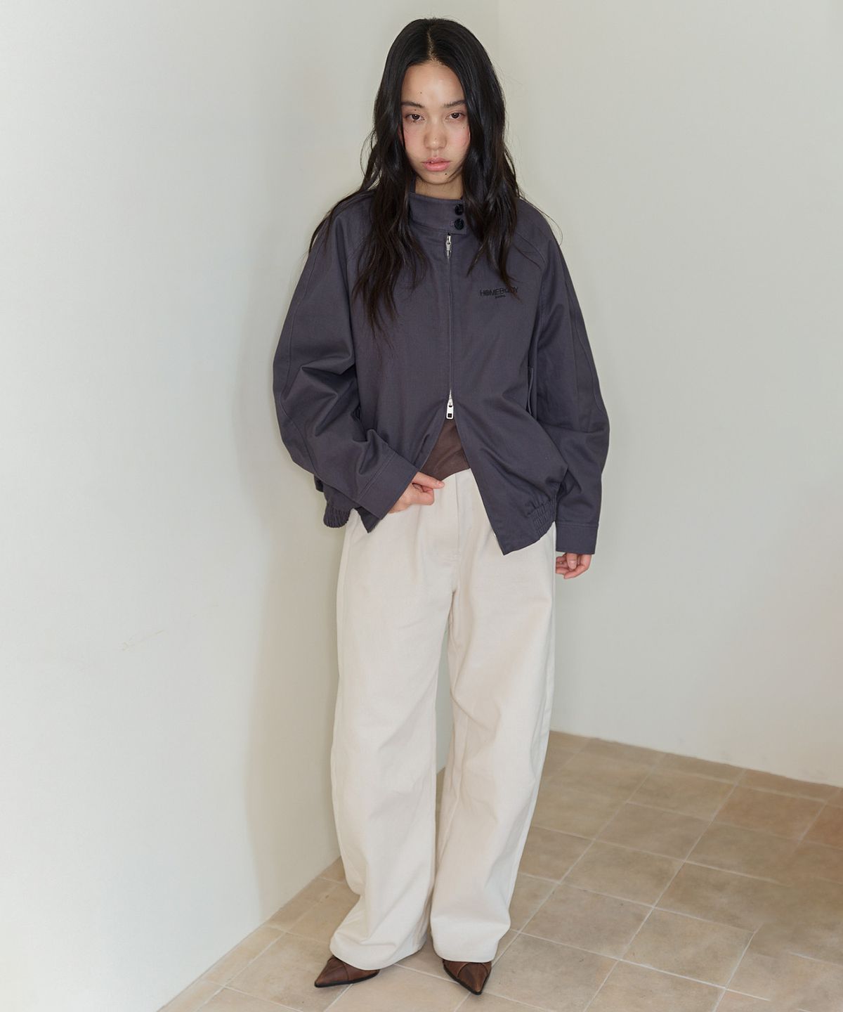 홈바디띵즈(HOMEBODY THINGS) HBT Quilted Cotton Jacket (CHARCOAL)