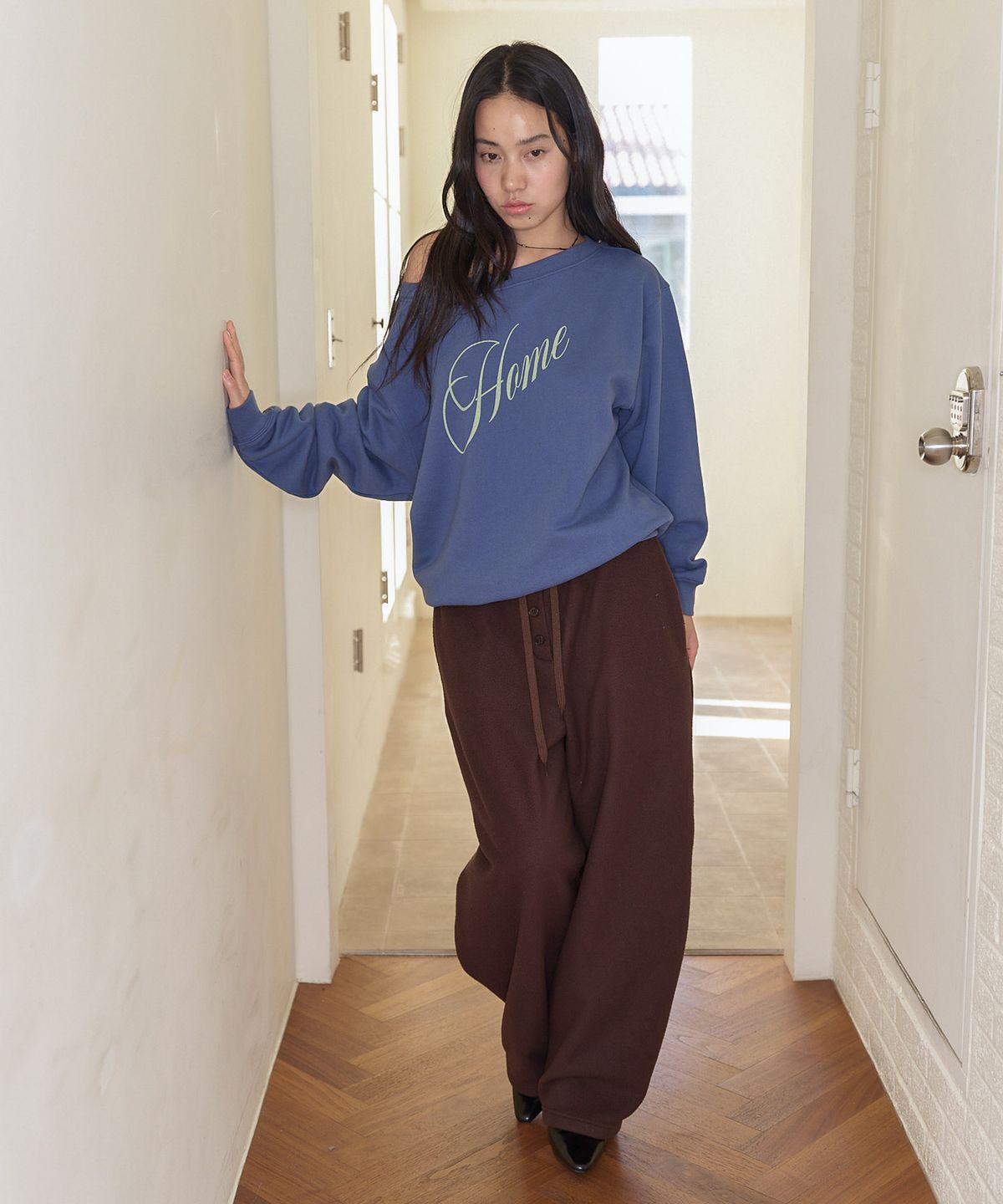 홈바디띵즈(HOMEBODY THINGS) HBT Fleece Wide Pants