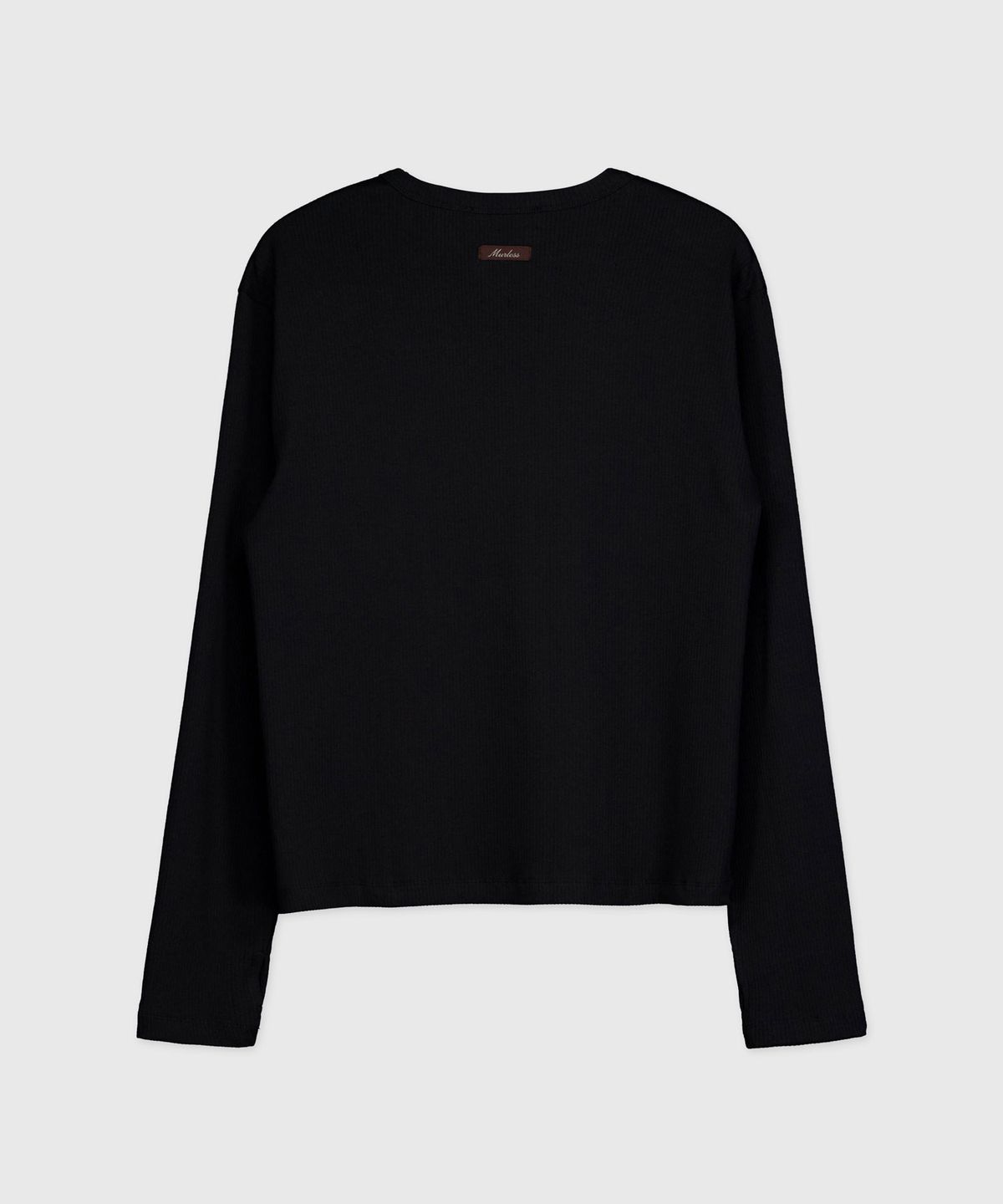 머레스(MURLESS) SLASH HENLEY NECK LONG SLEEVE_BLACK